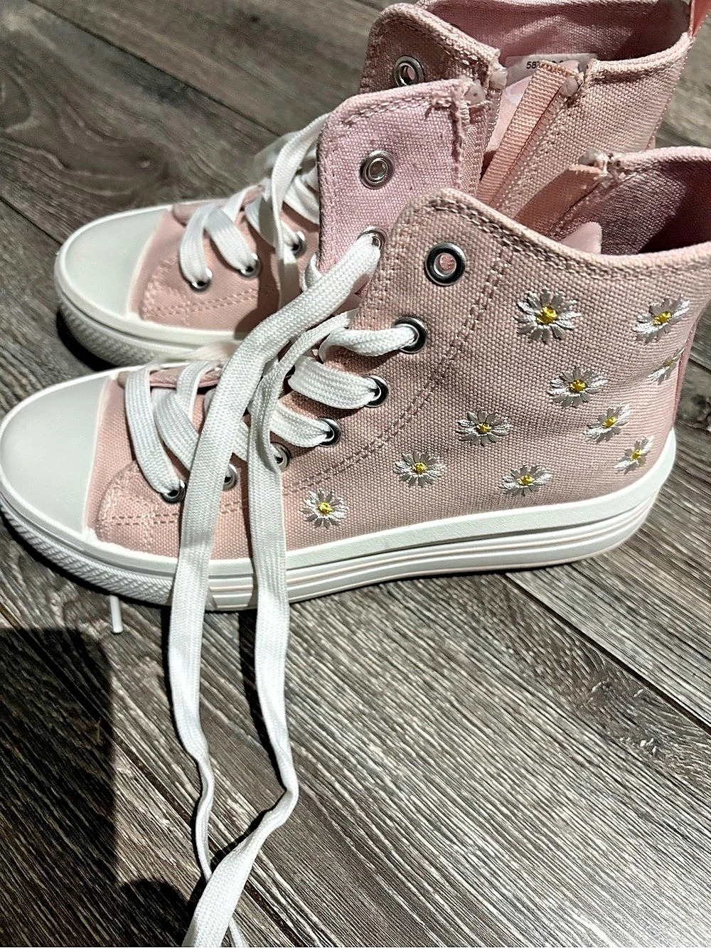 Pink Floral High Top Sneakers